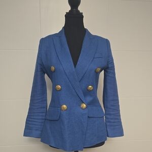 Smythe double-breasted linen blazer - sky blue